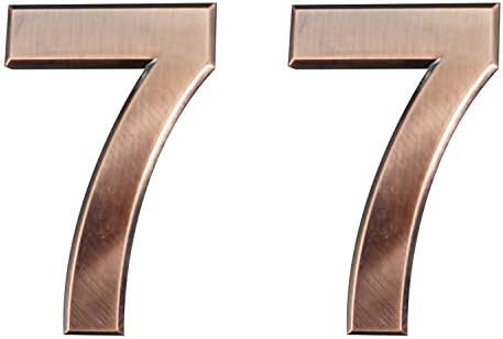 2 Pieces Self-Adhesive House Numbers- 2.75 Inch High Door Address Stickers for Apartment/Mailbox Number, Bronze, Number 7