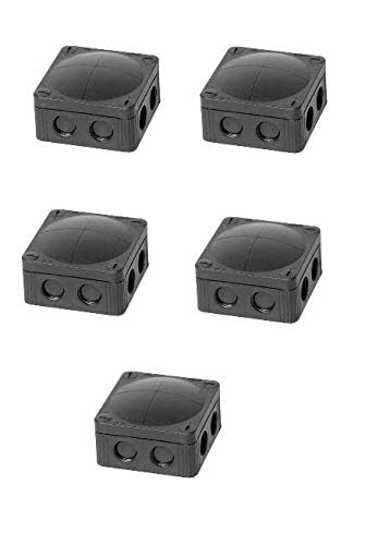 Plastic Electrical Junction Boxes, 5 Pieces, Black