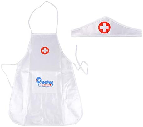Laideyilan Kids Nurse Apron Children's Role Play Costume Doctor's Overall White Gown Nurse Uniform Toy