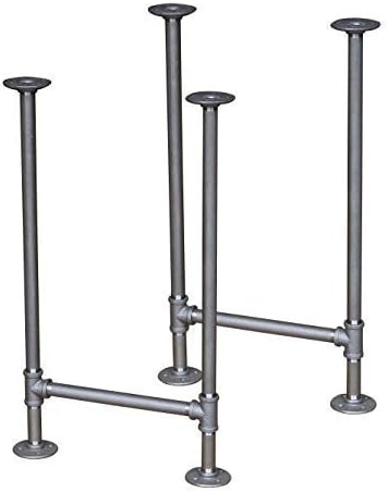 H28, Rusty Design, BKH1728 Pipe Legs KIT for Writing Desk, Computer Table, H-Shape, W17 x H28, Pack of 2 Suitable for 1 Table