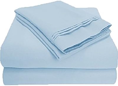 Myra Home Collection Egyptian Cotton 700 Thread Count 4PC Sheet Set 15 inch Deep Pocket - Light Blue, Queen