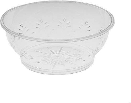 MATANA 40 Small Clear Plastic Bowls (150 ml / 5 oz), Reusable Mini Dessert Bowls for Dips Sauces, Ice Cream & Trifles, Sturdy