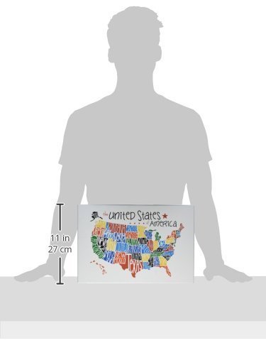 Stupell Home Dcor Use Rainbow Typography Map On White Background Rectangle Wall Plaque, 11 x 0.5 x 15, Proudly Made in USA