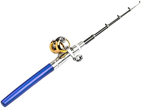 chendongdong Portable Mini Aluminum Telescopic Pocket Pen Fishing Rod Pole & Reel