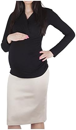 ompson Elegant Smart Office Maternity Pregnancy skirt (US 8, Beige)