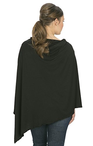 bamboobies Nursing Cover Shawl Maternity Top for Breastfeeding, Black
