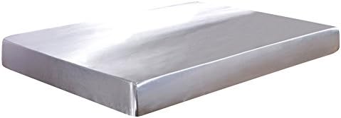 INSTING Silver Luxury Soft Silky Satin Fitted Sheet-Full