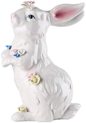 DesktopICP Statue Sculptures Ceramic cute rabbit home decoration ornaments