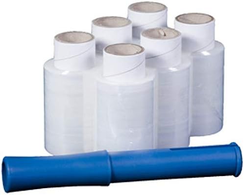 Flexocare Pro Stretch Packaging Film Wrap Mini Dispenser and 6 Refill Rolls, Ref 97154015, 100 x 150 mm