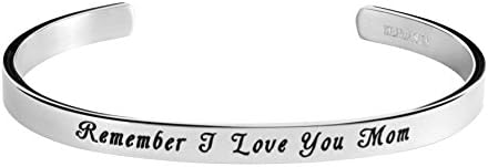 Kendasun JewelryThe Love Between A Mother and Daughter Knows No Distance Inspirational Messaged Cuff Bracelet Bangle