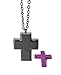 FIKA Steel Gray Cross Aromatherapy Essential Oils Air Freshener Necklace Locket Pads included
