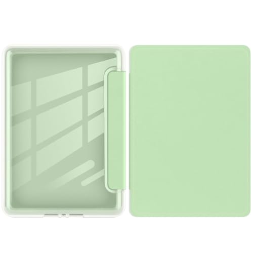 Capa Para Kindle 11ª Geração 2024 e 2022 (C2V2L3 e RS23CV) - Sistema de Hibernação - Fechamento Magnético - Traseira Transparente (Verde Água)