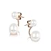 Crystalline Azuria Double Cycle Stud Jacket Earrings with Simulated White Pearls 18K Rose Gold Plated for Women