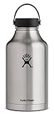 Hydro Flask 64 oz Vacuum Insulated Stainless Steel Beer Growler/Water Bottle, Wide Mouth w/Flex Cap, Stainless