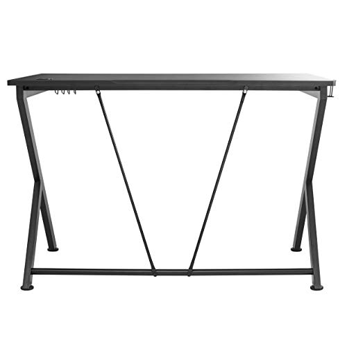 Mr IRONSTONE Gaming Desk 45.3" Gaming Table Home Computer Desk with Cup Holder and Headphone Hook Gamer Workstation Game Table (45.3" Wx29 D)