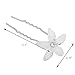 Yantu Womens Flower Bridal Wedding Hair Pin with Crystal (Pack of 20) (Sharp five leaves)