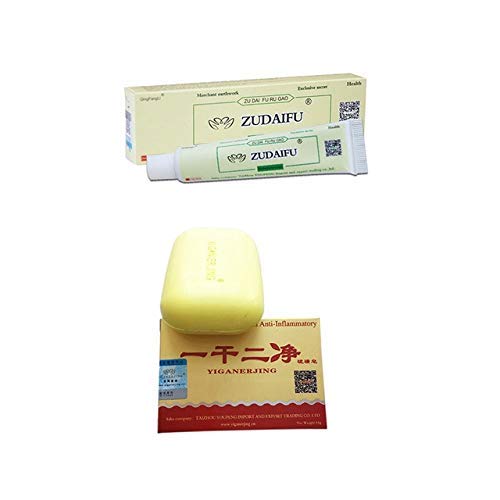 Digital Shoppy YIGANERJING Sulphur Bath Soap & Zudaifu Dermatitis Cream Relieve Acne Psoriasis Eczema