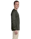 Gildan Adult L/S T-Shirt in Military Green - X-Large