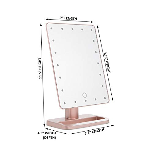 Impressions Touch XL Dimmable LED Makeup Mirror with Suction 5X