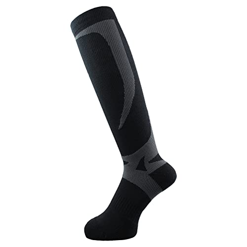 おたふく手袋(Otafuku Glove) ソックス ロング [着圧 コンプレッション] JW-840N ブラックｘグレー M(22~24㎝)
