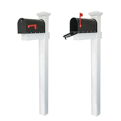 Houseables Mailbox Post Kit System, Mail Box Included, Combo White