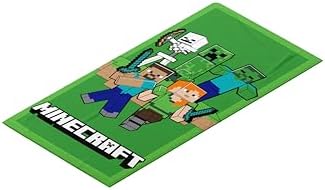 , Telo Mare Minecraft, 70x140 cm, Asciugamano da Spiaggia o Piscina, 100% Morbido Cotone, Pratico e Leggero