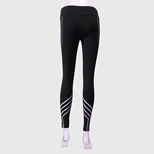 Clearance! Auwer Yoga Pants, Women's High Waist Yoga Pants Tummy Control Workout Running Stretch Yoga Leggings (L, Black)