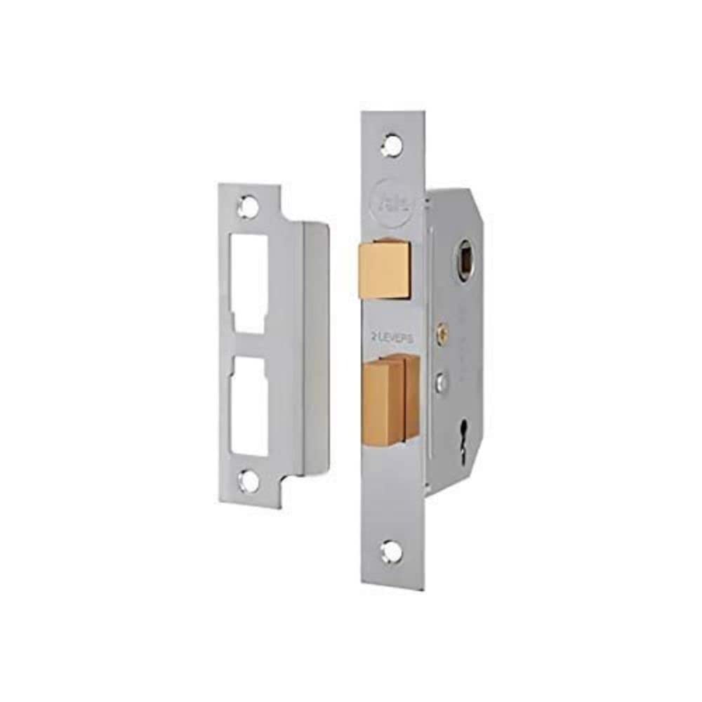 Yale 2 Lever Mortice Basic Security, Chrome Finish, 3 Inch/76 mm