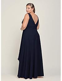 AW Vestidos de Dama de honor Largos de Gasa Vestidos Formales de Línea A Vestidos de Noche para Mujer