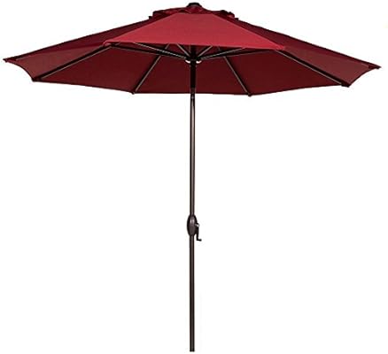 Amazon Com Abba Patio 9 Ft Fade Resistant Sunbrella Patio Umbrella With Auto Tilt And Crank Alu 8 Ribs Red Garden Outdoor