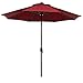 Abba Patio Sunbrella Patio Umbrella 9 Feet Outdoor Market Table Umbrella with Auto Tilt and Crank, Canvas Jockey Red