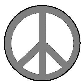 Silver / Grey Peace Sign 1.25" Pinback Button Badge / Pin - Hippie Symbol