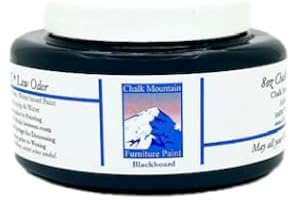 CHALK MOUNTAIN BRUSHES Chalk Style All-in-One Paint: Eco-friendly, matte finish for furniture, home decor, cabinets, and crafts. Low voc and odor. 8oz #4 Blackboard