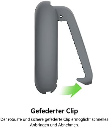 Apple AirTag Hülle mit Clip, Secure Holder Schutzhülle mit Schlüsselanhänger, Schlüsselring, Zubehör mit Kratzschutz – Dunkelgrau