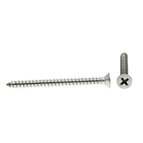 Prime-Line 9016812 Sheet Metal Screw, Flat Head Phillips, #8 X 2 in, Grade 18-8 Stainless Steel, Pack of 25