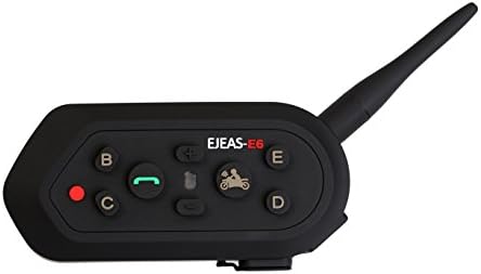 Eroboo EJEAS E6 BT Motorcycle Helmet Bluetooth Intercom 1200m Full Duplex Talking Headset Interphone Waterproof IP65 Walkie-Talkie System 6 Riders for MP3 Player GPS