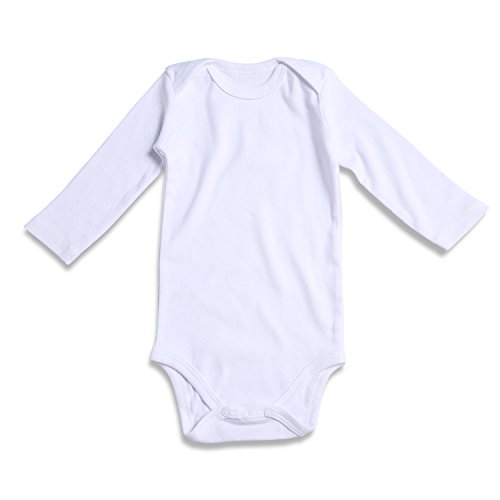 ROMPERINBOX Place Unisex Baby Bodysuits 100% Cotton Boys Girls 0-12 Months (3-6M, White-3 Pack) - Thumbnail 2
