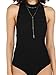 Verdusa Women's Sleeveless Mock Neck Leotard Jumpsuit Bodice Bodysuit Tops Black S