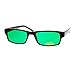 Black Rectangle Frame Color Lens Sunglasses Spring Hinge