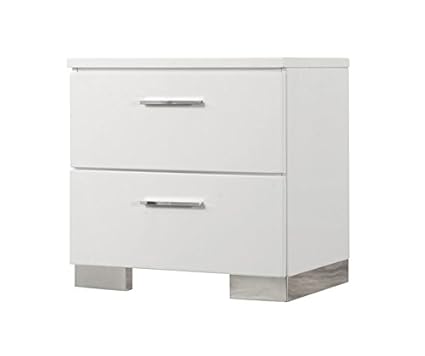 Amazon Com Charming 2 Drawer Nightstand Chrome Metal Bar Handles