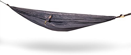 Lumber Sack- Ultra Light Hammock for Camping, Backpacking, Traveling, or Studying on Campus, Comes with Two Durable Carabiners and Free Tree Straps by TBR (Slate)
