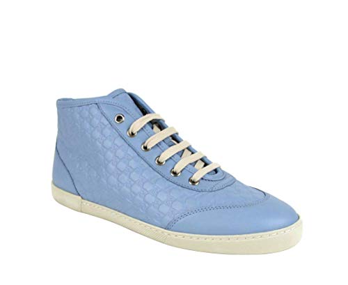 Gucci Women's Mineral Blue Leather Hi-Top Sneaker 391499 4503 (37.5 G / 8 US)