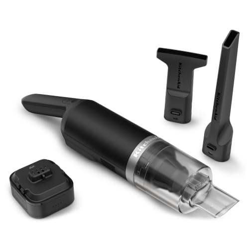 KitchenAid Handstaubsauger kabellos - Go Cordless - Saugduese und 2-in-1 Zubehoer - Leicht - 20 Minuten Nutzungsdauer pro Ladung - Mit Akku - Schwarz