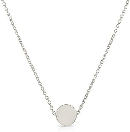 Tiny Disc Necklace 14k White Gold