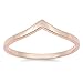 Sterling Silver Women's Rose Gold Tone Arrow Point Chevron Ring (Sizes 3-10) (Ring Size 7)