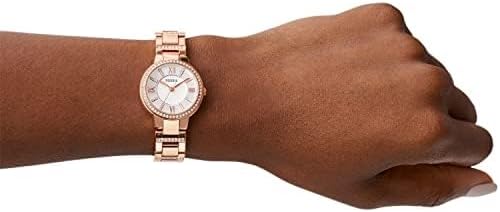 Montre pour femmes Virginia, mouvement à quartz, boîtier en acier inoxydable or rose de 30 mm avec bracelet en acier inoxydable, ES3284
