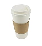 50 Sets Coffee Cups Disposable with Lids & Sleeves Hot Coffee Cups with Lids & Sleeve Holders (20oz)