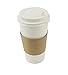 50 Sets Coffee Cups Disposable with Lids & Sleeves Hot Coffee Cups with Lids & Sleeve Holders (20oz)