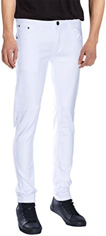 Seven Souls Mens Basic Casual Color Skinny Stretch Cotton Twill Pants