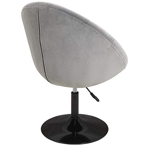 Duhome Velvet Accent Chairs, Lounge Chair Adjustable Modern Round Tufted Back Swivel Make-up Vanity Chair Light Grey